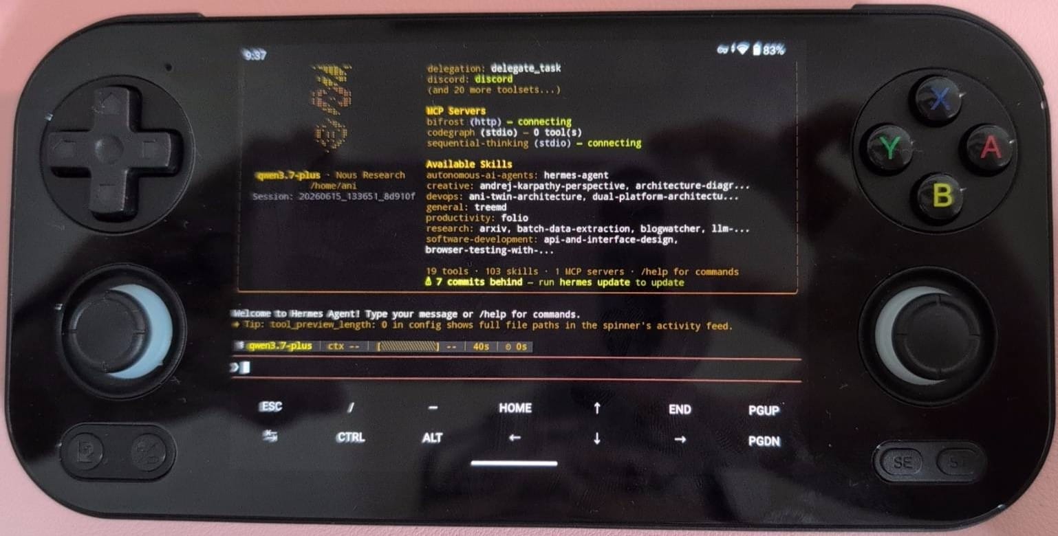 在 RG476H 上跑 Hermes Agent：用 Termux + proot Debian 做一個掌上型 always-on 節點